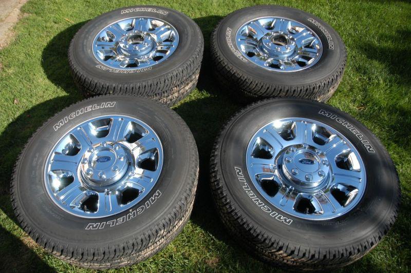 2012 ford f350 super duty 20" oem chrome wheels f250 lariat fx4 king ranch tires