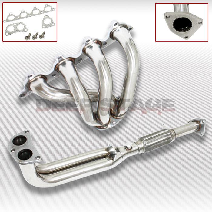 Ss tubular exhaust manifold header extractor 92-96 honda prelude 2.3l 4cyl h23