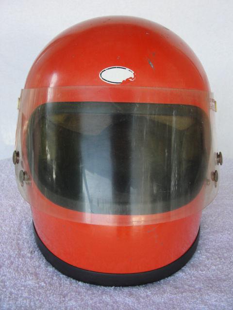Bell star motorcycle  helmet vintage 1970 orange full face racing visor 7 1/4