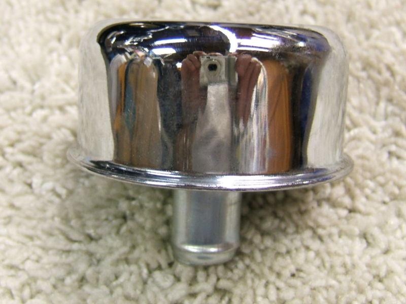 Breather oil filler cap push-on style w/logo chrome plated 