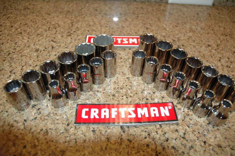 New craftsman tools-25 piece 1/2 inch drive socket set