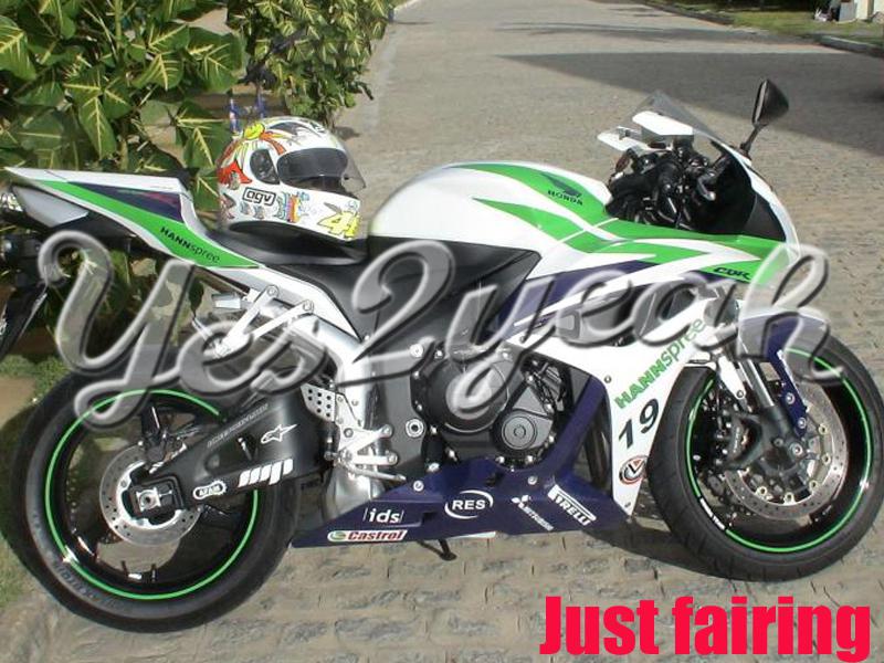 Injection molded fit 2007 2008 cbr600rr 07 08 hannspree green fairing 67n46