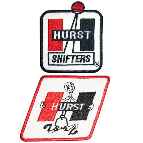 2 x hurst shifters badge character drag race iron on jacket shirt jersey patch