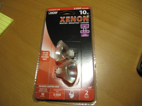 Package of two (2) long-life bulbs xenon 10 watt 12 volt feit electric mr11 g4