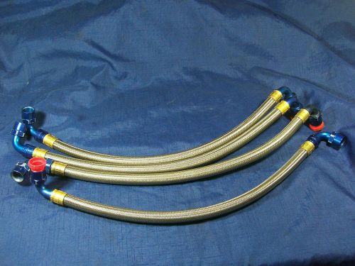 Nascar lot of 4 stainless steel braided hoses an-10
