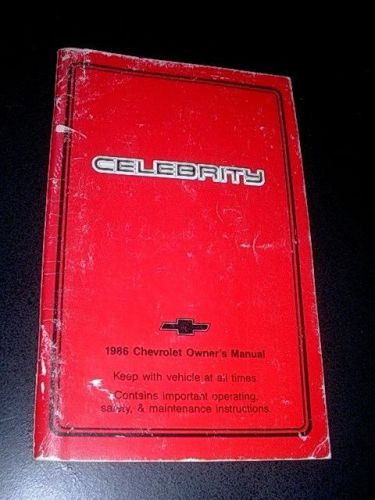 1986 chevrolet celebrity owners manual