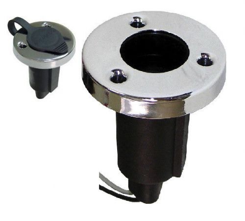 Marine stainless steel stern light pole base with cap for boat