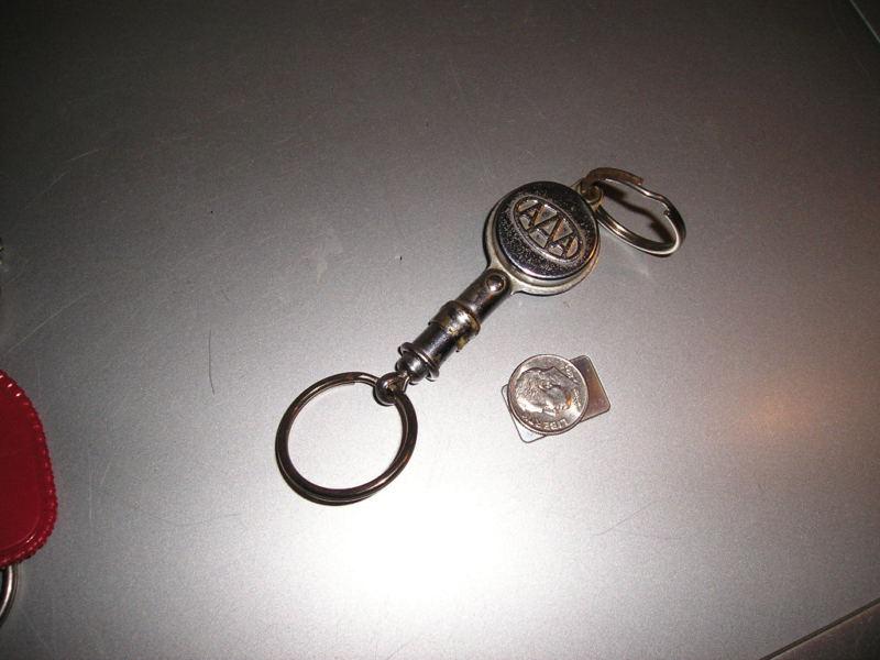 Vintage triple a break apart key holder emergency coin slot chrome aaa accessory