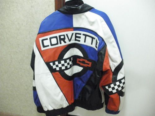 C4 chevrolet corvette lambskin leather coat/jacket mens md $400 when new