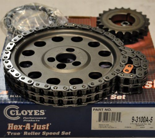 Cloyes gears 9-3100a-5 hex a just true roller timing set sb chevy v6 v8 -.005&#034;