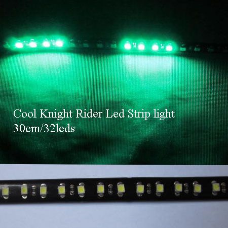 2x super bright green 60cm 48leds car led knight rider flexible strip light g24