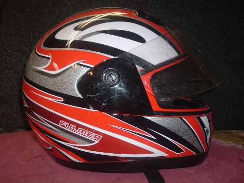 Motorcycle helmet fulmer n2 hook dot red white black silver dot l large