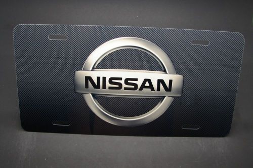 Nissan license plate for cars and suv&#039;s metal aluminum carbon fiber look