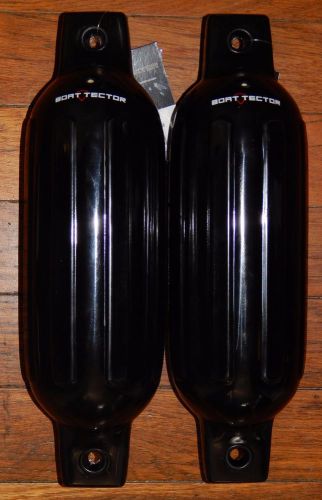 Black boat fenders 5.5&#039;&#039; x 20&#039;&#039; set of 2 bumpers vinyl warranty ribbed new