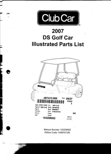 Sell Club Car Illustrated Parts List - Club Car DS 2007 Gas/Electric in