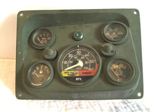 Original vintage green ww2 military jeep speedometer gauge bezel cluster panel