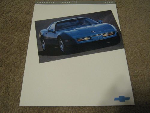 1986 chevrolet corvette c4 dealer sales-showroom brochure-technical data sheet