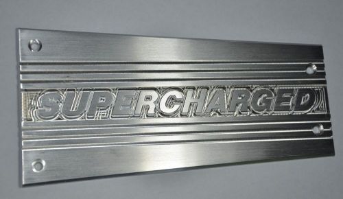New and custom &#034;supercharged&#034; ford mustang 5.0l intake manifold plate, plaque