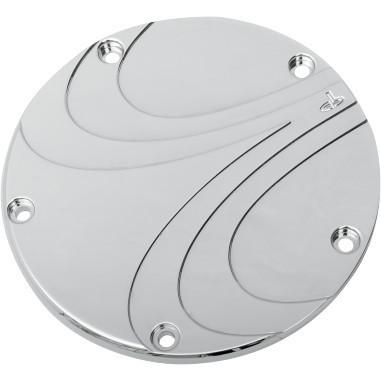 Carl brouhard chrome waterfall 5-hole derby cover for harley big twin 99-13