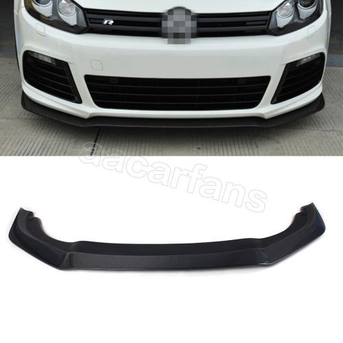 Black carbon fiber bumper front chin lip spoiler fit for vw golf 6 vi mk6 r20