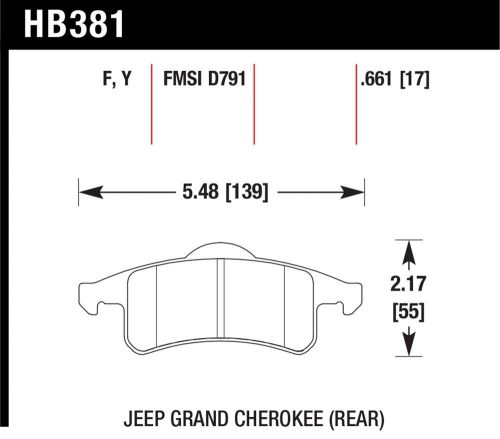 Hawk performance hb381y.661 disc brake pad fits 99-04 grand cherokee (wj)