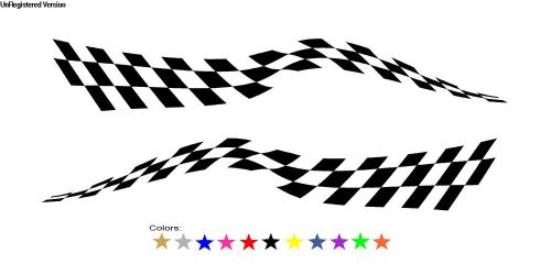 Checkered flag decal boat truck drag car enclosed trailer cargo race graphics