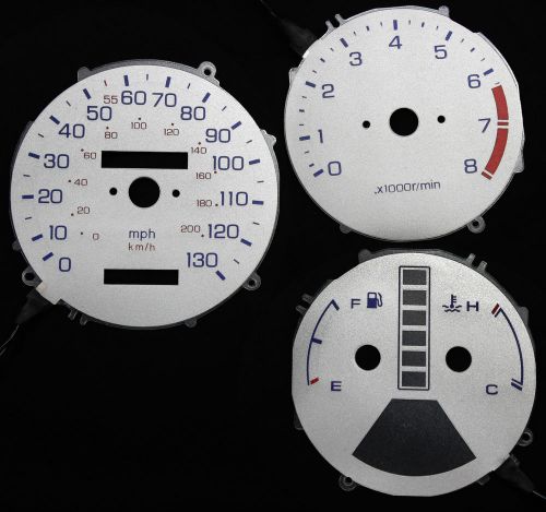 130mph silver overlay face indash el glow gauge new for 1986 honda accord