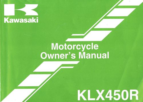 2007 kawasaki klx450r motocross motorcycle owners manual-klx 450 r-klx450a