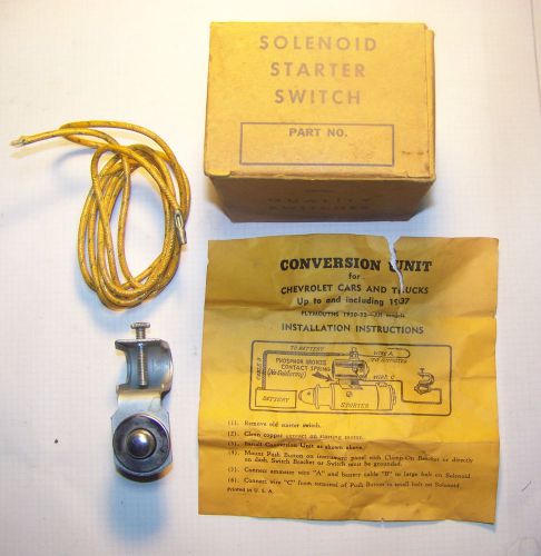 1929 thru1937 chevrolet starter switch conversion from floor to dash nos