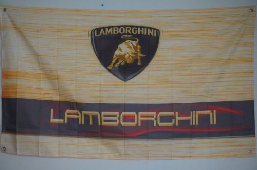 Lamborghini luxury car gold banner flag man cave garage 5x3 feet