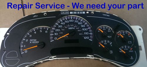 Repair rebuild service 2004 gmc sierra 2500hd gauge cluster speedometer