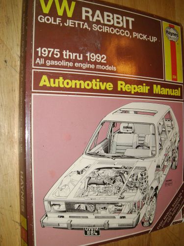 1975-1992 volkswagen rabbit / golf / jetta / scirocco / pickup / shop manual