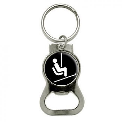 Graphics and more skiing ski lift bottle cap opener keychain (kb0555)