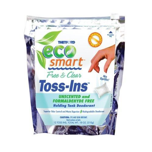 Eco-smart free &amp; clear toss-ins holding tank deodorant (pack of 12) - thetford