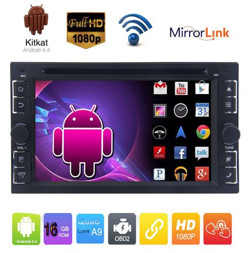 Android4.4 quad-core 2din gps car stereo dvd mp4 player 3g-wifi radio mirrorlink