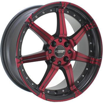 18x7.5 black red kyowa 518 wheels 4x100 4x4.5 +42 daewoo nubira lanos