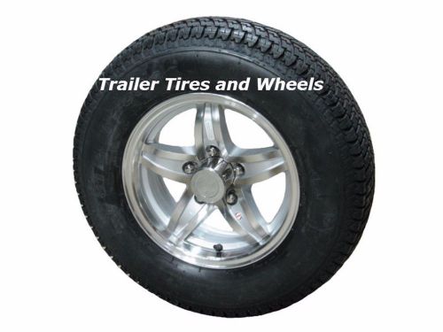 Lse 175/80d13 lrc bias trailer tire on 13&#034; 5 lug aluminum trailer wheel acc