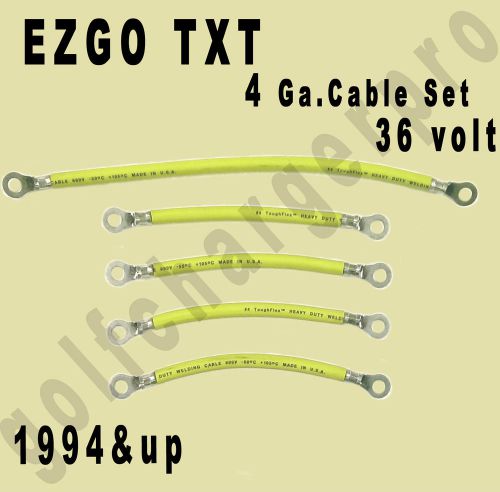 Ezgo txt golf cart car 36 volt 4 gauge heavy duty yellow battery cable set