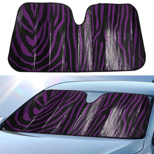 1 piece purple zebra sunshade front windshield reflective backing auto shade