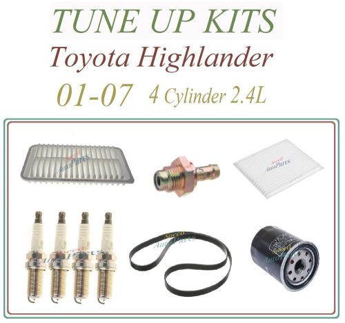 Tune up for toyota highlander 01-07 2.4l4: spark plugs filters belt pcv