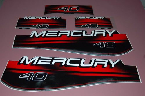 Mercury 40hp  merc quicksilver decal set 5pc outboard decals stickers new oem