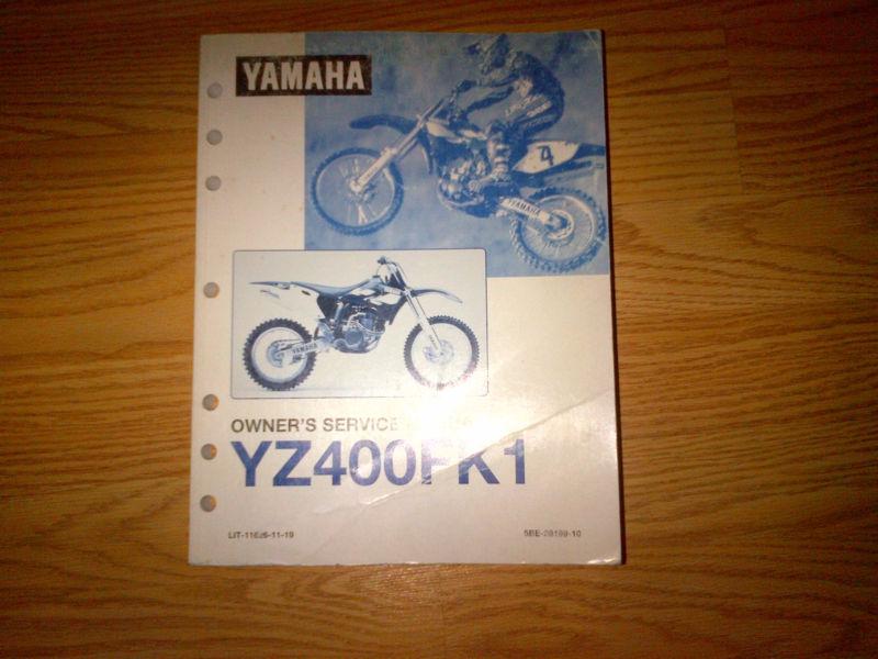 1998 yamaha factory owners service manual slightly used yz400fk1 yz-f400