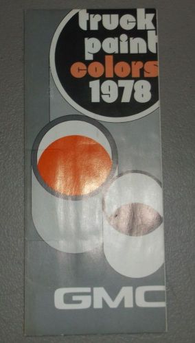 1978 gmc truck color chip folder brochure