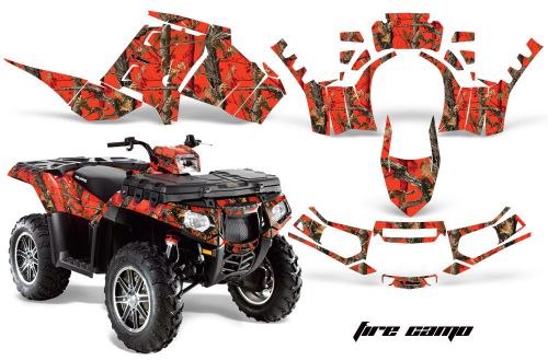 Polaris sportsman 850 amr racing graphics sticker kit 12-13 atv quad decals fire