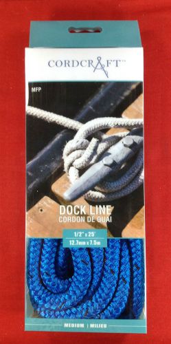 Dock line mfp 1/2&#034; x 25&#039; royal blue floating cordcraft rope 047537