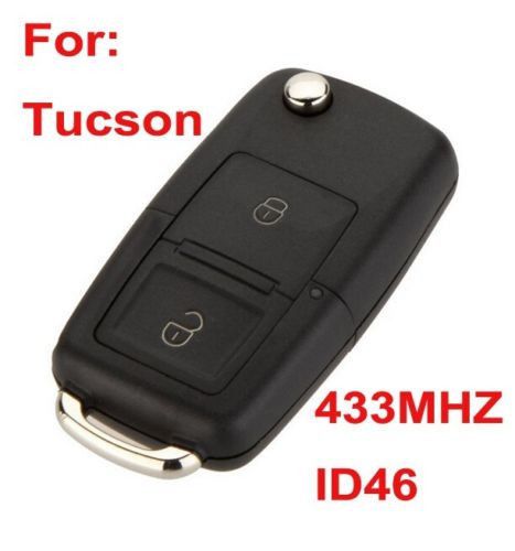 New vw b5 style flip remote key 433mhz id46 2+1 button for hyundai tucson