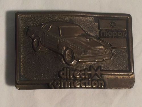 Solid brass mopar direct connection belt buckle vintage collectible