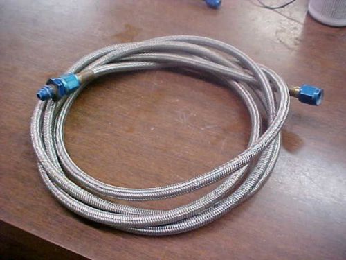 Used 96&#034; x 4an braided line w/ fittings for nos fogger nozzle n20 nitrous oxide