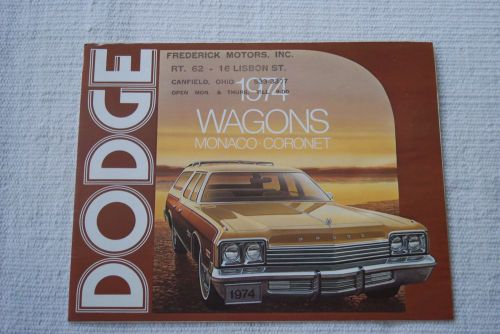 1974 dodge wagons brochure dealer booklet, brochure mopar.
