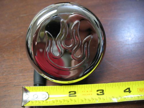 Push in oil cap, chrome with flames
